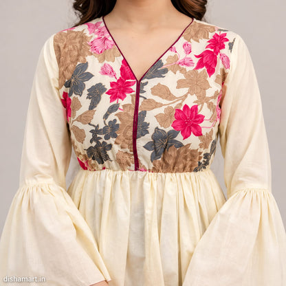 White Peplum Kurti