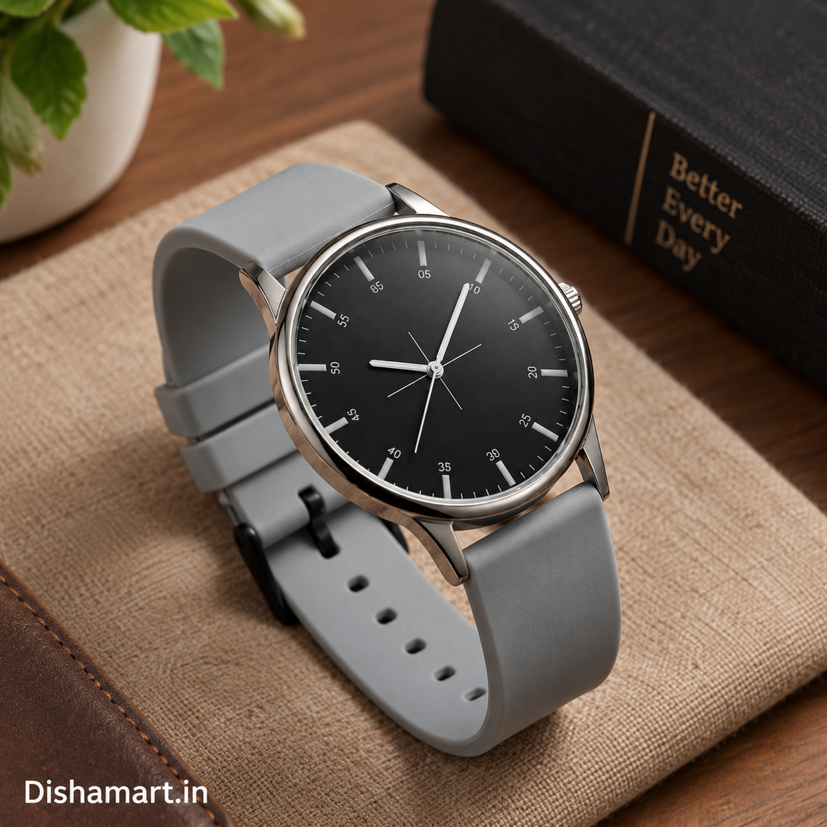 Gray Minimalist Analog Watch