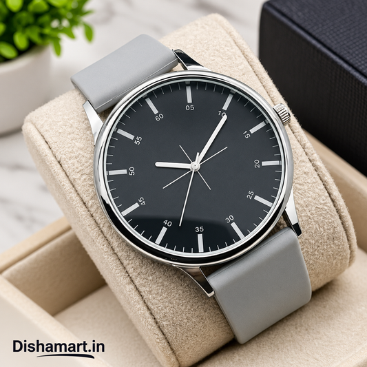 Gray Minimalist Analog Watch